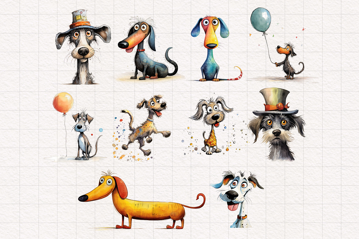 Quirky Dog Clipart Bundle, an Animal Illustration by PaintPixelCo (Photo 6 of 10)