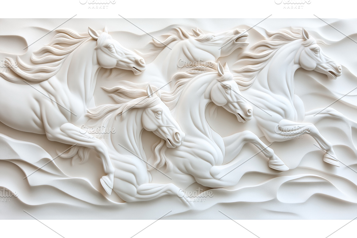 White textured relief sculpture, an Illustration by Sergey Kotenev