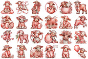 Whimsical Easter Sheep Clipart, an Illustration by designcity5 (Thumbnail 2 of 5)