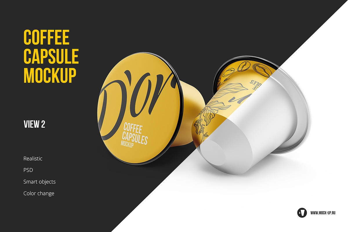 Coffee Capsules Pack 4 views, a Cups & Container Mockup by easymock (Photo 3 of 12)