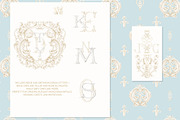 Regency wedding monogram crest, a Decorative Illustration by WonderWonder (Thumbnail 3 of 9)