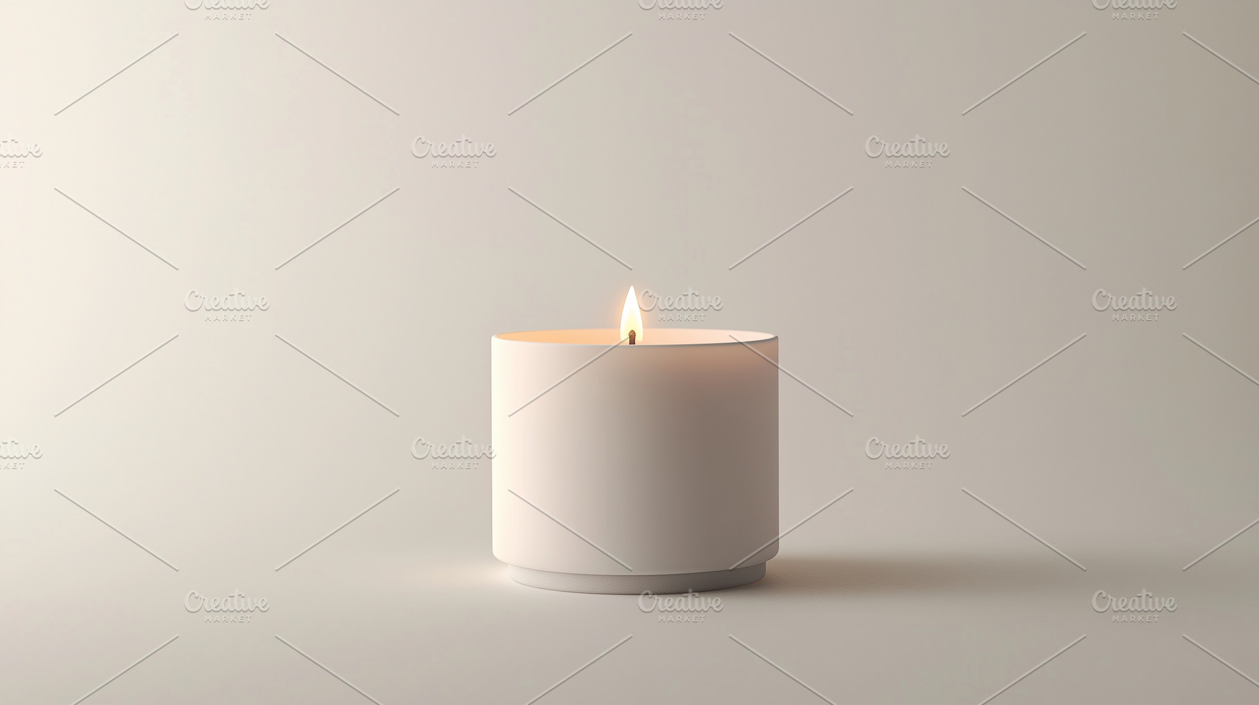 Burning candle mockup in beige blank, a Background Photo by MistyDay