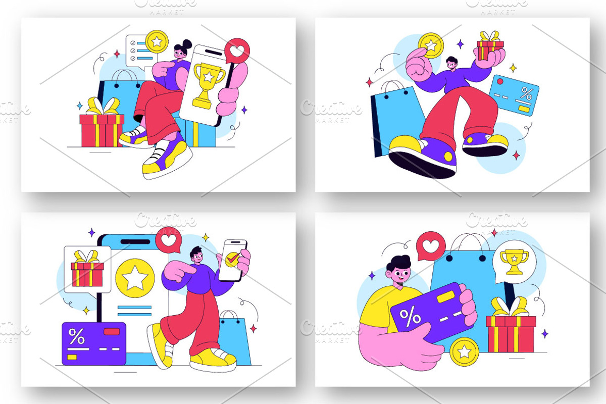 10 Loyalty Program Illustration, a Person Illustration by denayunebgt (Photo 2 of 4)
