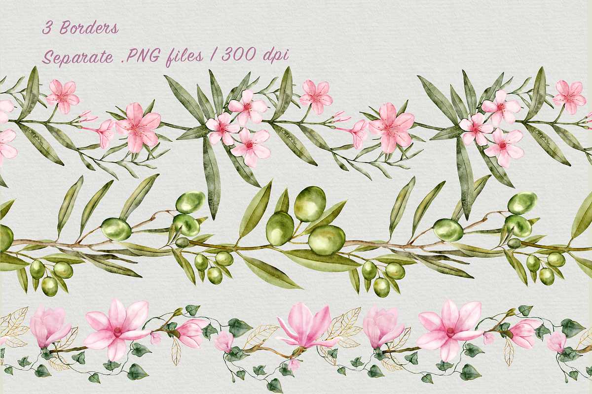 Adriatic Garden Watercolor Set, a Decorative Illustration by Aurella Art (Photo 13 of 16)