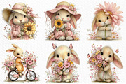 Whimsical Summer Rabbits Clipart, an Illustration by Craft Nest (Thumbnail 5 of 12)