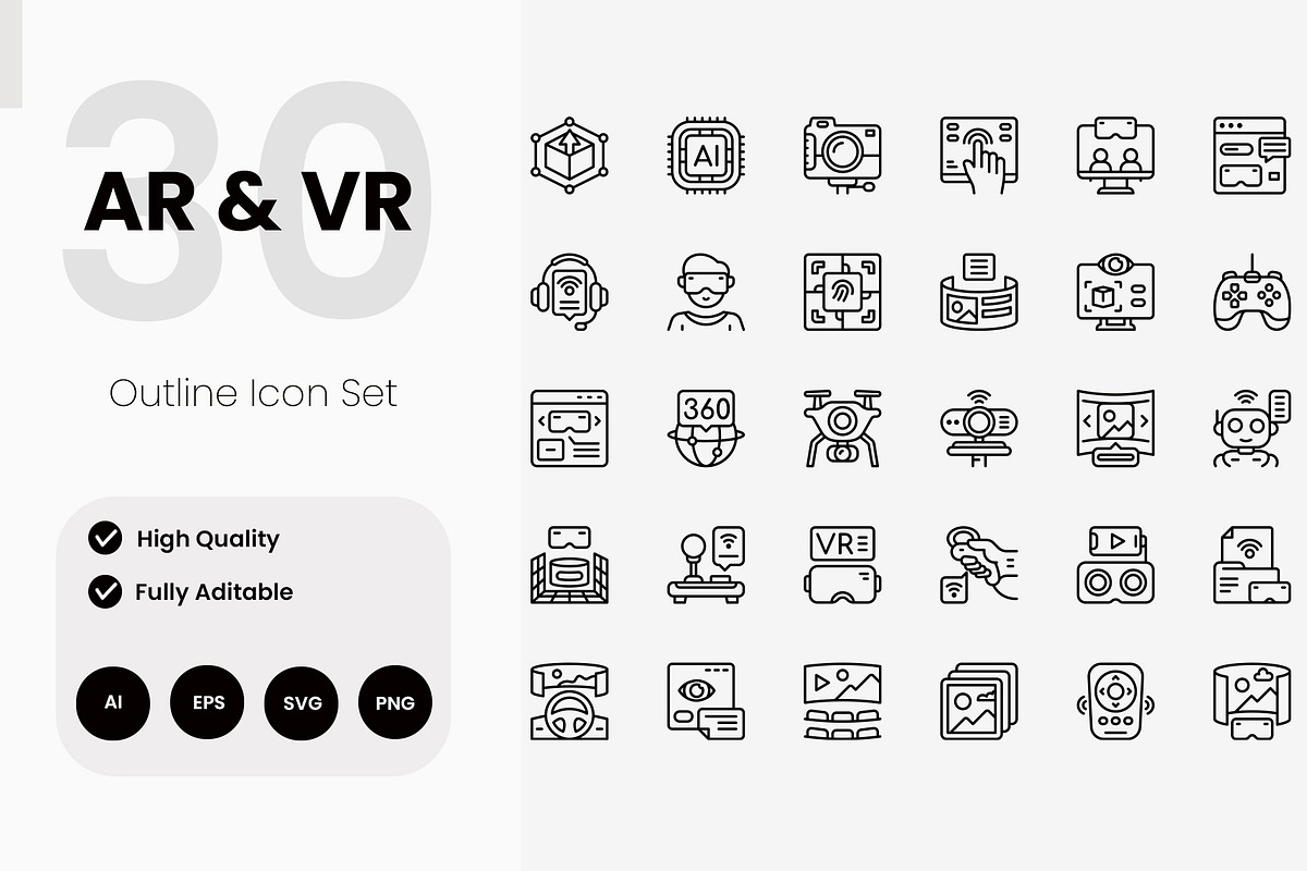 AR And VR Technology Icon Pack, an Icon by baii09