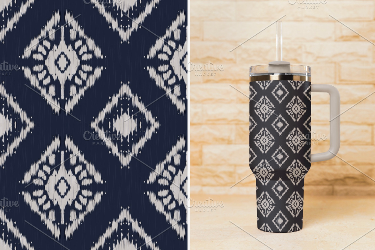 Ikat Boho Tribal Geometric Pattern, a Pattern Graphic by PPEthnicDecorPattern (Photo 7 of 7)