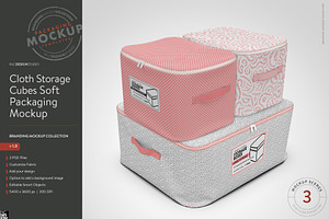 Cloth Storage Cubes Packaging Mockup