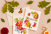 Watercolor Fall Dahlia flowers, a Seasonal Illustration by DiashaArt (Thumbnail 2 of 13)