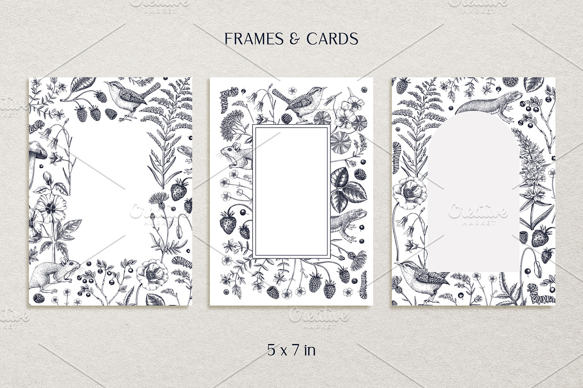 Vector Animals & Summer Flowers Set, a Seasonal Illustration by Yevheniia (Photo 8 of 14)