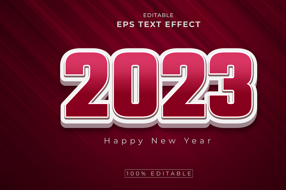 2023 New Year 3d text effect Bundle, a Layer Style Add-On by Mondols Graphic (Photo 10 of 11)
