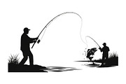 Fishing Silhouette Vector Bundle, an Illustration by hafijul (Thumbnail 35 of 51)