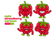 Strawberry Mascot Vector Pack, a Food Illustration by MEDZ (Thumbnail 5 of 5)