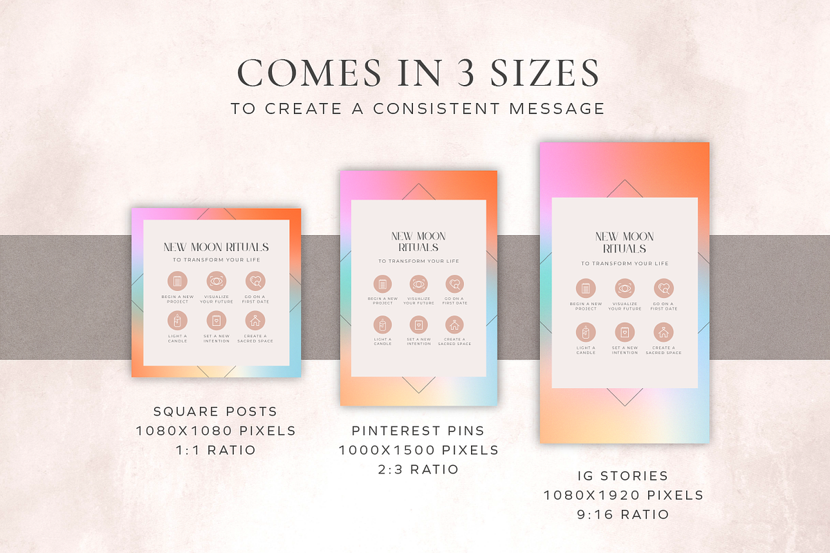 Mystical Instagram Template Kit, a Social Media Template by Studio Soluna (Photo 3 of 16)