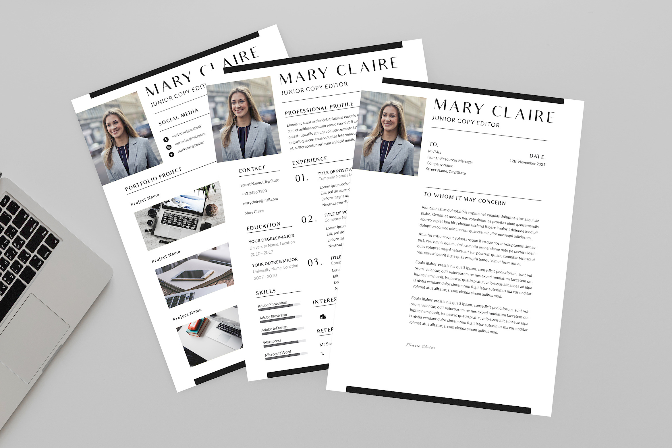 Junior Copy Editor Resume Designer, a Resume Template by AQR Studio
