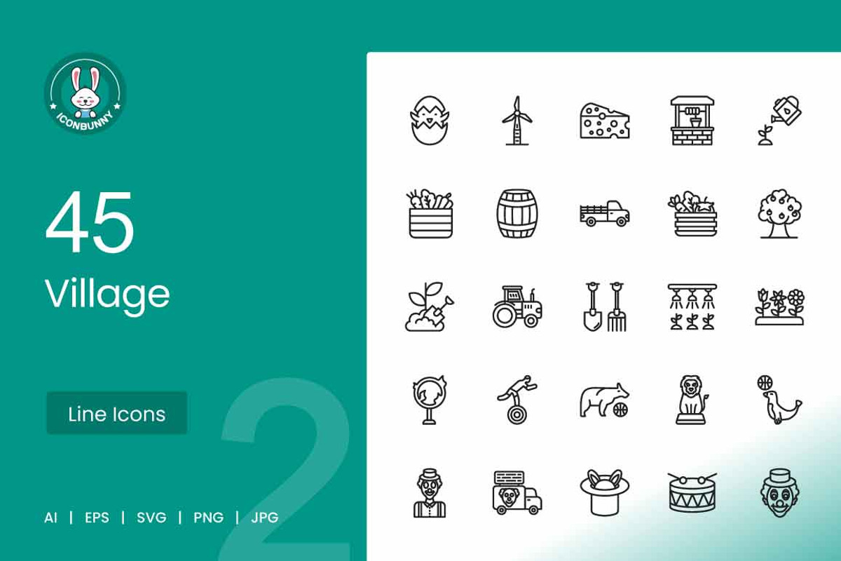 Village Line Icons, an Icon by IconBunny (Photo 1 of 2)