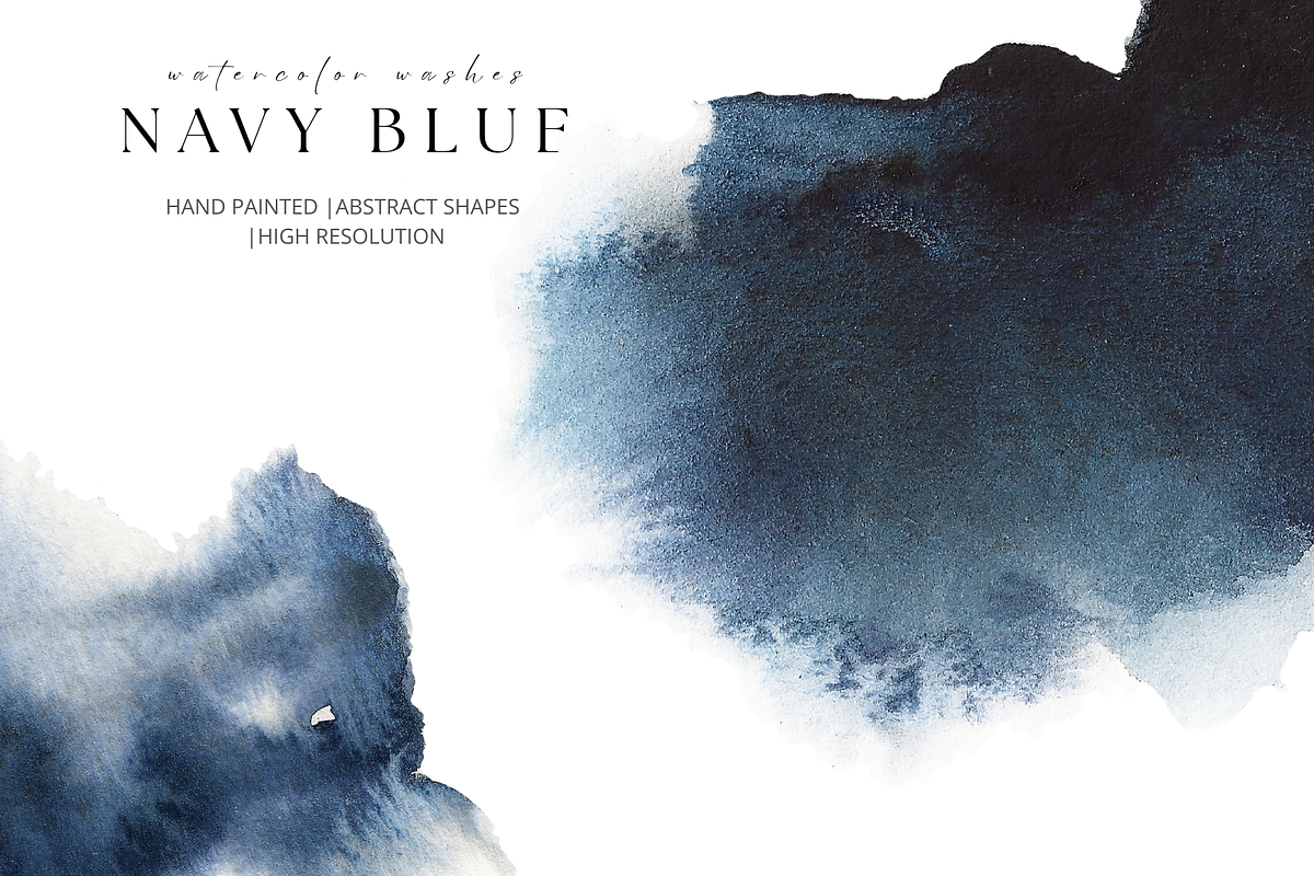 Navy Blue Watercolor Washes, a Texture Graphic by Kolorata Art (Photo 2 of 5)