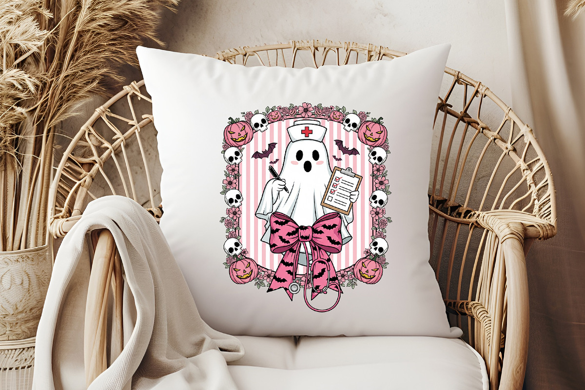 Nurse Halloween Coquette Cute Ghost, an Illustration by Libby Wishes (Photo 2 of 6)