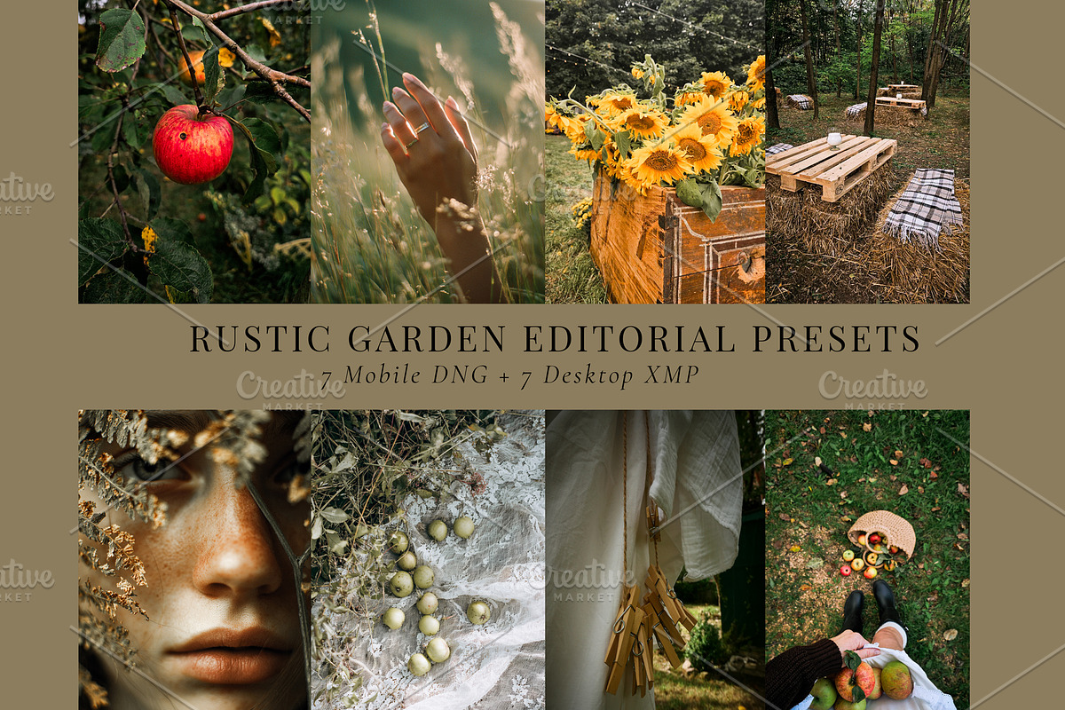 RUSTIC GARDEN EDITORIAL PRESETS, a Preset Add-On by Yulia Furman (Photo 1 of 8)