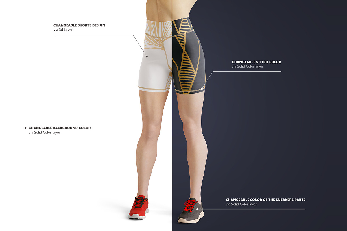 Yoga Shorts 2 Mock-up, a Bottom Mockup by WebAndCat