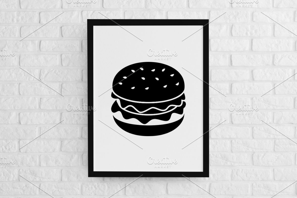 Hamburger Silhouette SVG, a Food Illustration by newminddesign (Photo 2 of 3)