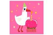 Silly Goose Birthday Clipart Set, an Animal Illustration by the_myro (Thumbnail 11 of 13)