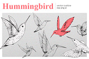 Hummingbird outline, a Decorative Illustration by Aksol (Thumbnail 1 of 4)