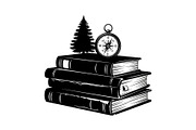 Vintage Book Stack Adventure Bundle, an Illustration by Designs_River (Thumbnail 24 of 31)
