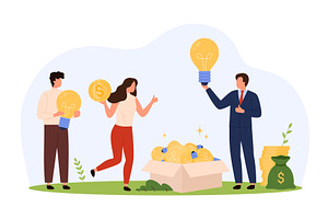 Turning Ideas Financial Success, a Finance Illustration by Flashvector