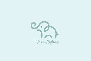Baby Elephant Logo Template