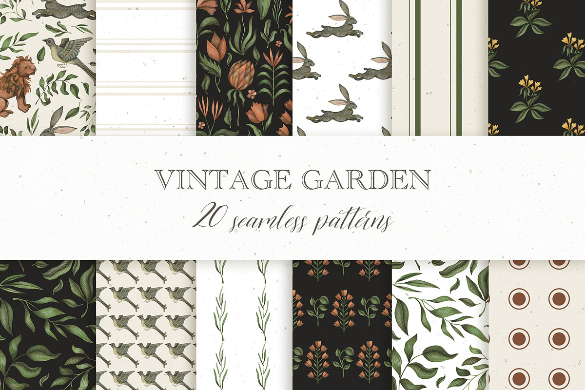 Watercolor vintage garden set, an Object Graphic by OrangePeafowlArt (Photo 12 of 18)