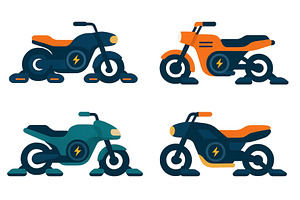 Electric motorcycles in vibrant, a Technology Illustration by ZinetroN
