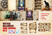 Vintage Halloween Junk Journal Kit, a Background Graphic by Graphic Template (Thumbnail 1 of 3)