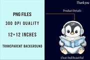Pastel Animal Reading Clipart PNG, an Illustration by SinaCreation (Thumbnail 4 of 5)