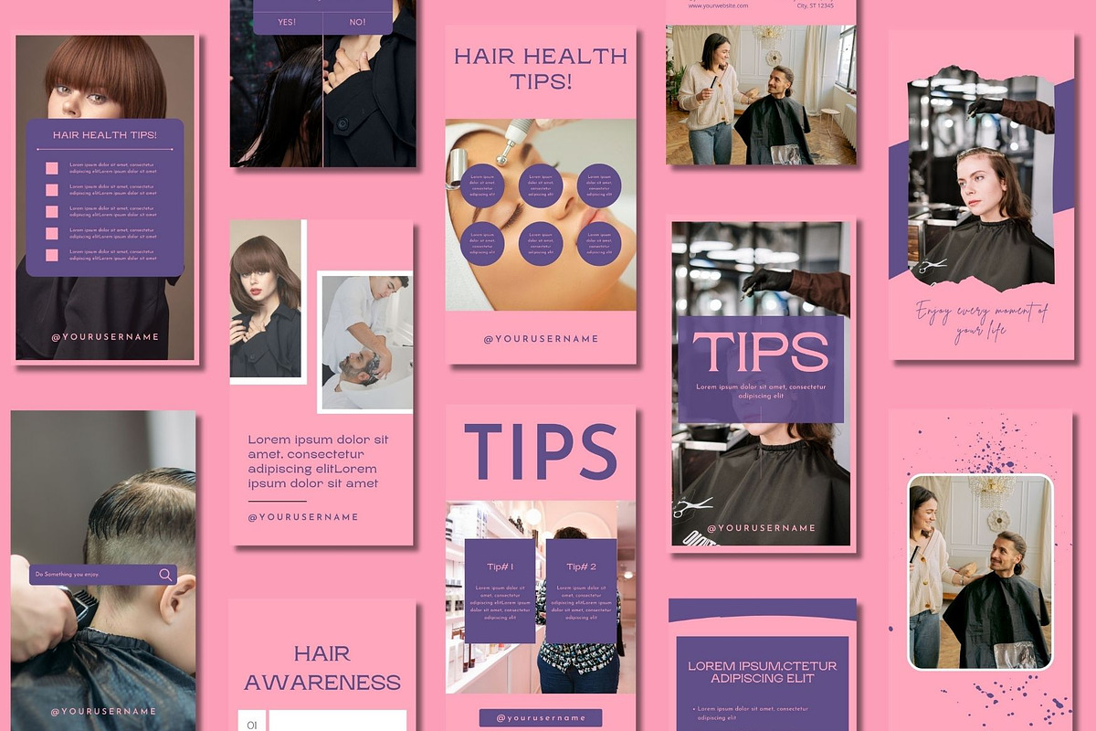 Hair Salon Story Canva Templates, a Templates & Theme by BoontenStudio (Photo 2 of 8)