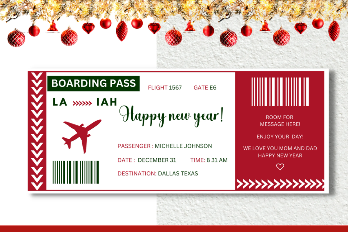 Happy New Year Boarding Pass, a Card Template by YasdeyDesigns (Photo 1 of 8)