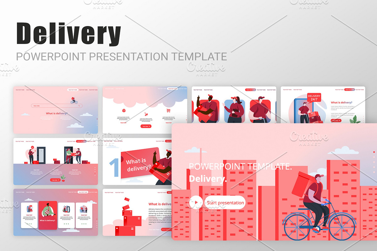 Delivery Powerpoint Illustrations, a Presentation Template by alexdndz