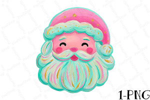 Cute Retro Christmas Santa Face Desi, an Illustration by DreamPrint404