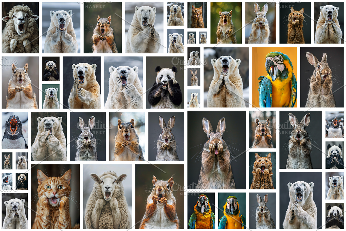 236 surprised animals, an Animal Photo by Handmadefont (Photo 6 of 241)