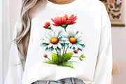 Whimsical spring daisy flower clipar, an Illustration by SinaCreation (Thumbnail 8 of 11)