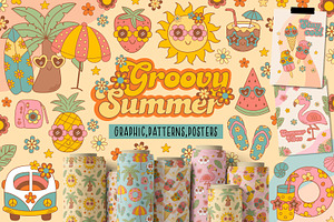 Groovy Summer Collection, a Seasonal Illustration by NataKa