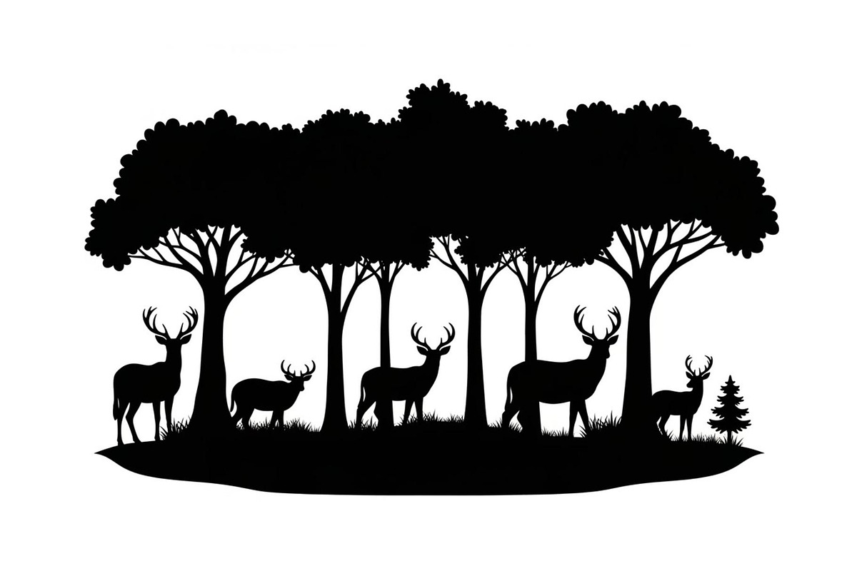 Wildlife Forest Silhouette Vector Bu, an Illustration by Designs_River (Photo 39 of 51)