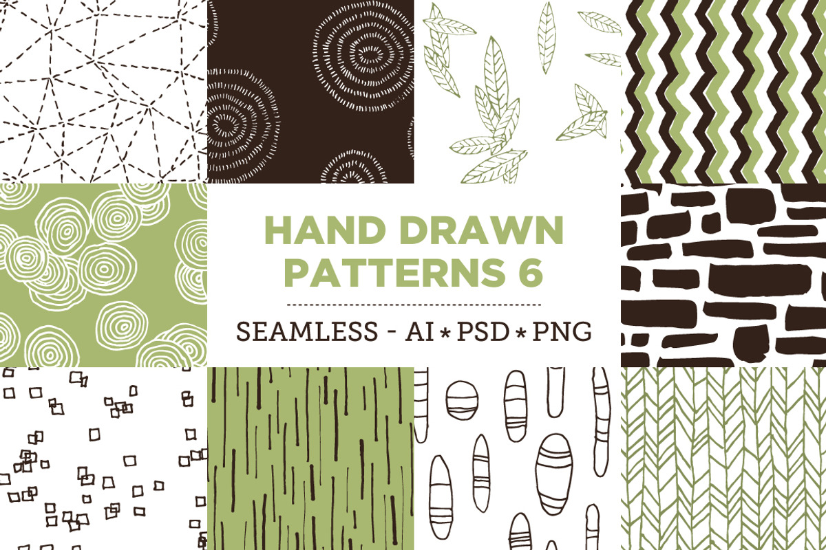 10 Seamless Hand Drawn Patterns v.6