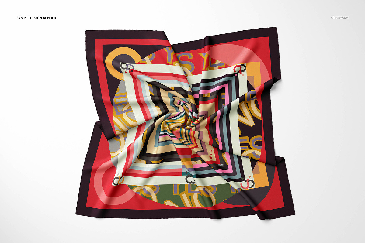 Twill silk Scarf Mockup Set, a Packaging Mockup by creatsy5 (Photo 6 of 16)