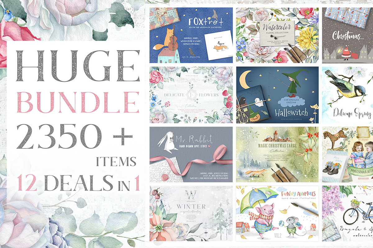BUNDLE 80%OFF 12 deals in 1, an Animal Illustration by Eva Katerina