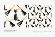 black cat seamless pattern, a Pattern Graphic by Pink Studio Art (Thumbnail 3 of 4)