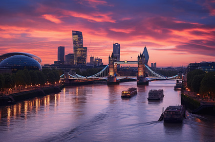 Tower Bridge and City of London skyl, a Photo by Iftikhar Alam