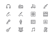 Music and Instruments Icons, an Outline Icon by Middltone (Thumbnail 3 of 5)