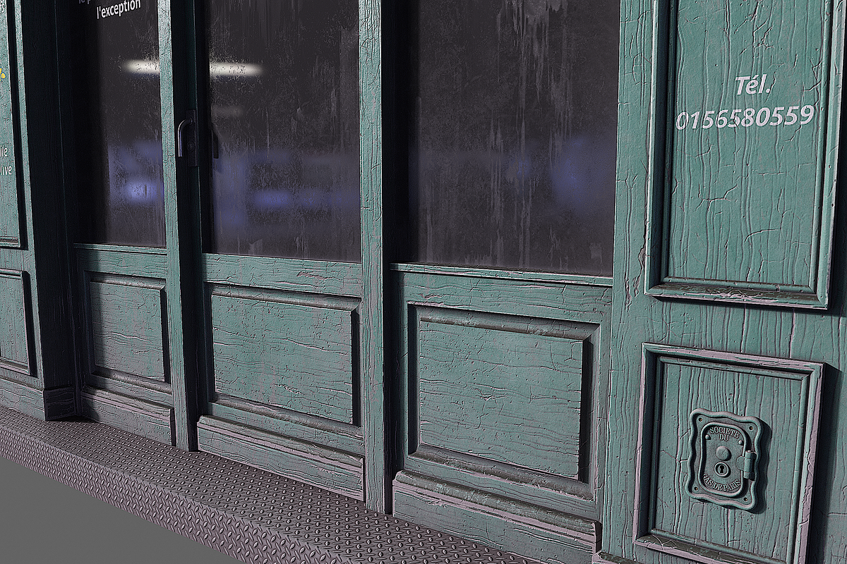 Parisian vintage Huilerie storefront, an Environmental 3D Model by happy brush (Photo 7 of 11)