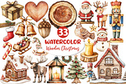 Rustic Wooden Christmas Clipart, an Illustration by Dream Creation (Thumbnail 1 of 7)